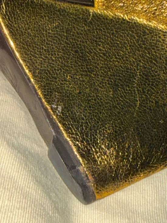 Preloved Louis Vuitton Gold Metallic Leather Strappy Sandals size 38 great cond - Picture 7 of 12